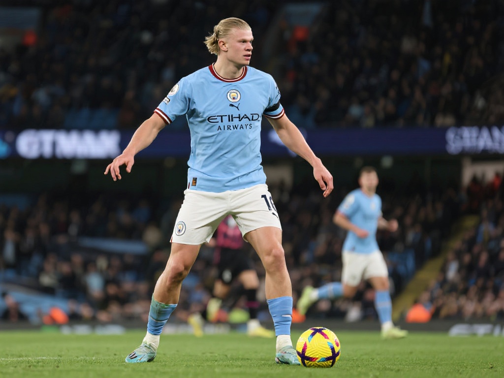 综合来看，哈兰德在英超赛场上无球可进的问